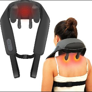 Synthesa Shiatsu Massagekussen Draadloos - Verwarmingsfunctie - Nek en Schouder Massage apparaat - Nekmassage