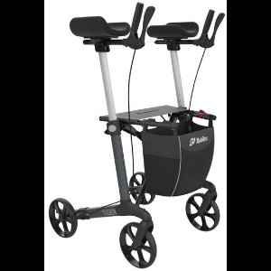 Mobilex designrollator - Onderarmschalen - Zitje - Mandje - max gebruikersgewicht 200 kg - Grijs