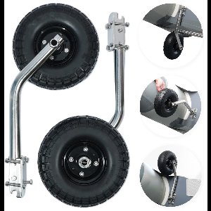 HIBO Rubberboot Strandwielen Deluxe - RVS Bootwielen - Strandwielen Rubberboot - 150 kg Draagvermogen - PU anti-lek banden - Opklapbare Transportwielen