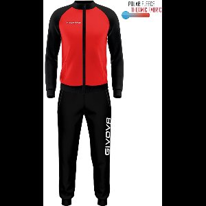 Sportset givova cuba rood-zwart rood 2xs