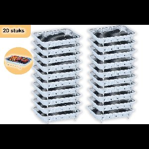 Wegwerp BBQ 20 stuks – Gebruiksklare Barbecue met 600g Houtskool – Instant Wegwerpbarbecue voor Camping, Park en Strand