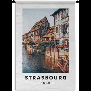 Wandkleed - Wanddoek - Frankrijk - Water - Huis - 90x135 cm - Wandtapijt