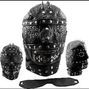 XX-Dreamtoys – Echt leren masker Heavy zwart