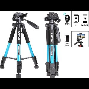 Professioneel Universeel Lichtgewicht DSLR Camerastatief - Voor de Sony / Canon / Nikon Camera – Tripod 140CM - Blauw