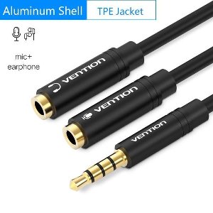 Vention AUX 3.5 mm mannetje naar 2 x 3.5mm Female Audio Connector Adapter Kabel 2 in 1 microfoon + Koptelefoon Splitter Kabel Converter