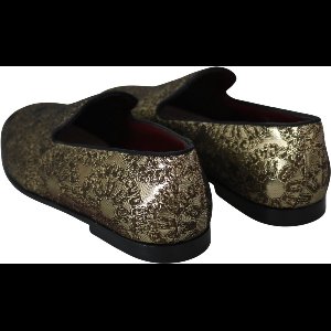Gouden Jacquard Flats Heren Loafers Schoenen