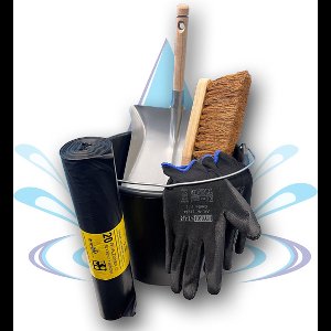 Tuin Schoonmaakset - Kokos stoffer & Blik - 20x Afvalzakken - Emmer 12L - Hoge kwaliteit Werkhandschoenen