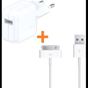 12W iPad oplader met iPad Oplaadkabel geschikt voor: Apple iPad - 2.4A stekker opladerblok USB adapter Oplaadkabel Snoer Kabel - voor iPad 2, 3, 4