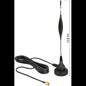 GSM-antenne SMA-plug 5 DBI Vaste omnidirectionele met magnetische basis- en verbindingskabel RG-174 3 M Buiten zwart