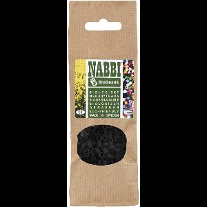 BioBeads van NABBI, zwart, afm 5x5 mm, gatgrootte 2.5 mm, medium, 1000 stuk/ 1 zakje
