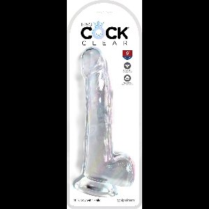 Pipedream - King Cock - Dildo met Balzak - 23 cm - Transparant