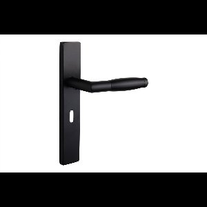 Lavuzo deurkruk Ascoli Zwart met rechthoekig schild SL56 | Per set