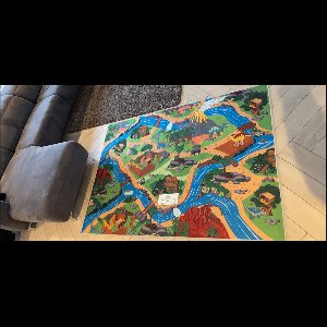 speelkleed anti - slip dino fun - speeltapijt dinofun - anti slip speelmat - kindertapijt - 140 x 200 cm - wasbaar - antislip