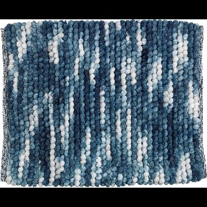 Badmat Urdu blauw, douchemat met modern gemêleerd effect, badmat in zware kwaliteit, absoluut pluisvrij, hoge vochtopname, sneldrogend, wasbaar, antislip, 55 × 65 cm