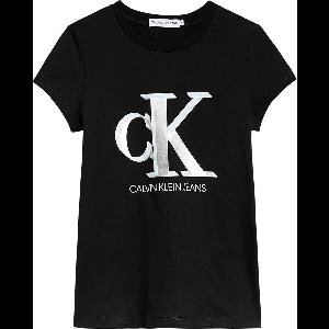 Calvin Klein Underwear Contrast Monogram Slim T-shirt Met Korte Mouwen Zwart 10 Years Meisjes