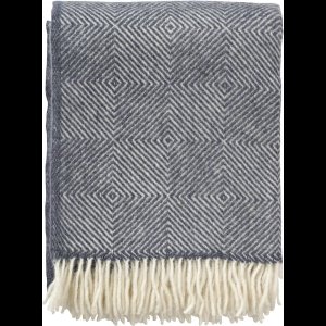 Klippan 100% wollen plaid - Gooseye smokey blue - receycled wool- 130-200cm