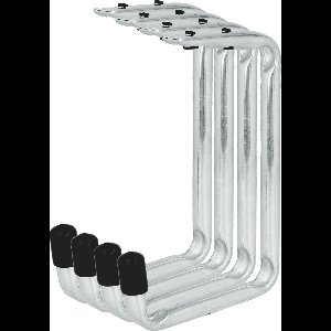 Amig Garage/fiets plafond ophanghaken - 4x - metaal - zilver - H15 x B11 cm