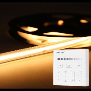 LED Strip COB - 10 Meter - Complete Set - 2700k - Warm Wit - 24V - IP65 Waterdicht - 480LED/m - Met Draadloze Mi-Light(MiBoxer) Touch Wandbediening(Wit)