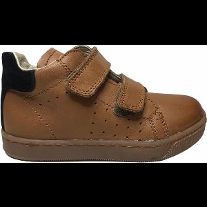 Falcotto velcro effen lederen sneakers adam cognac zwart mt 20