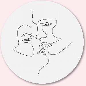 Muurcirkel ⌀ 50 cm - Muurcirkel Couple Goals - Kunststof Forex - Abstract - Rond Schilderij - Wandcirkel - Wanddecoratie