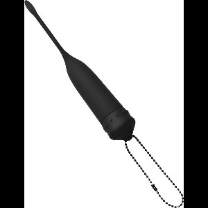 Vibrerende siliconen dilator / penis plug - zwart