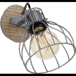 EGLO Sambatello Spot - 1 lichts - Ø12 cm - E27 - Bruin - Zilver