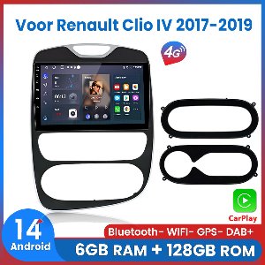 Awesafe Carplay Autoradio voor Renault Clio 4 2017 t/m 2019 - Android 14 - Draadloos Apple Carplay & Android Auto - 6GB + 128GB - 8-Core processor - Bluetooth & Wifi - GPS Navigatie