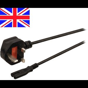 C7 Voedingskabel - UK - 2 x 0,75mm2 - 1,8 meter - Zwart