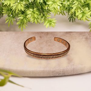 Koperen gezondheids-klemarmband met 6 magneten