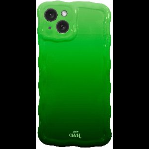 xoxo Wildhearts Glossy Wavy Case Matcha Coco telefoonhoesje - Geschikt voor iPhone 15 - Golvend hoesje - Glimmende silicone case met golven - Vlekbestendig - Camerabescherming - Groen