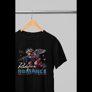 Oversized shirt - Redefine romance - Wurban Wear | T-shirt | Merk kleding | Unisex tshirt | Streetwear | Pump cover | Techno outfit | Merk shirt | Gym shirt | y2k | Techwear | Urban | Grote maten | T-shirt heren | T-shirt dames | Zwart