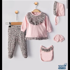 Leopard - Newborn Baby Kleding Set 5-delige kleding set meisjes - Newborn kleding set - Newborn set - Babykleding - Babyshower cadeau - Kraamcadeau