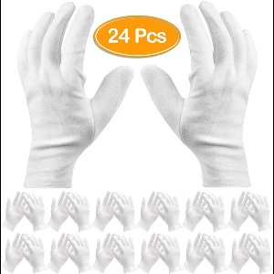 Mmgoqqt - 12 paar witte katoenen handschoenen - werkhandschoenen - cosmetische hydraterende handschoenen - droge handen eczeem - sieraden inspectie