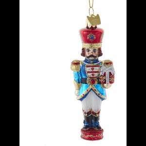 Kerstbal Notenkraker met Cadeau – Glas – 11,4 cm – Handbeschilderd Ornament