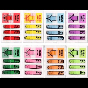 800pcs/8 Packs Sign Here Tabs, Sign Here Stickers Arrow Labels Stickers Colorful Self Adhesive Sign Here Flags Sticky for Documents Notebooks Home Office School Supplies