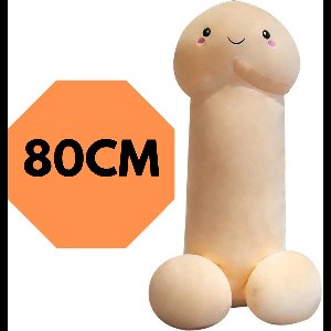 JustValue Penis Knuffel - 80 cm - Erotiek - Bodypillow - Piemel - Zacht - Kussen - Sex Toy - Beige - Vanille - Wit - Blank