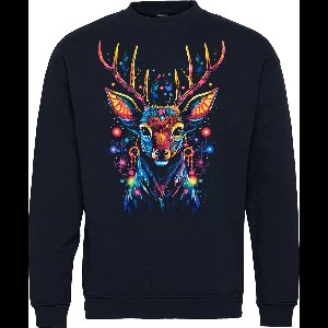 Kersttrui Neon Rudolf | Foute Kersttrui Dames Heren | Kerstcadeau | Kerstpakket | Navy | maat S