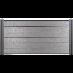 Cosmo Casa - WPC Privacy Scherm Sarthe, Windbescherming Schutting, WPC-Palen - Basiselement Laag, 1,95m, Grijs