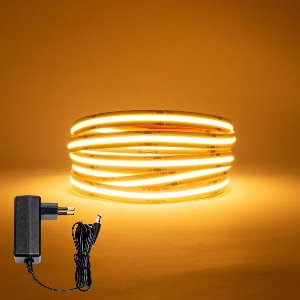 LED Strip COB - 5 Meter - Complete Set - 2700k - Warm Wit - 24V - 480LED/m