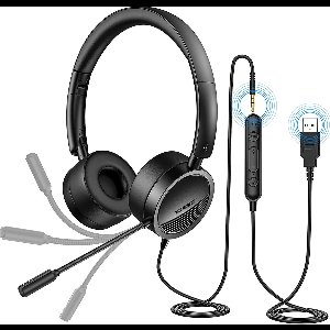 Transnect® - Headset met Microfoon – Koptelefoon met Microfoon - Noise Cancelling - voor Laptop, PC en Telefoon – USB, 3.5mm