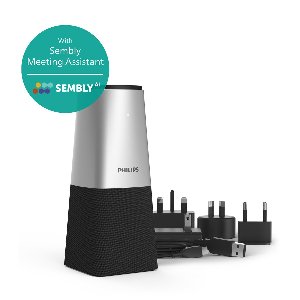 Philips SmartMeeting PSE0540 - draagbare conferentiemicrofoon incl. Sembly - 360° Bluetooth microfoon - Automatisch notuleren: Microsoft Teams/ Zoom/ Google Meet/ GoToMeeting - Sembly Ai spraak-naar-tekst cloudsoftware/ spraakherkenning