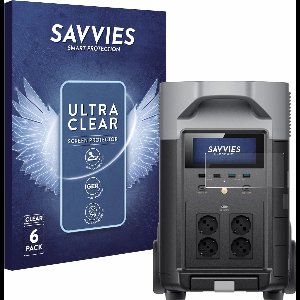 Savvies - Screenprotector voor EcoFlow DELTA Pro - Folie Beschermfolie transparant 6 Stuks