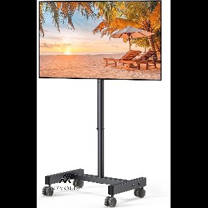 Nevolis TV Stand Roll-Up TV Trolley for 13-50 Inch TV with 30 Degree Tilt Universal TV Stand for LED/LCD/OLED TV Height Adjustable TV Stand Load Capacity 14 - Adjustable Height TV Stand - Tilt TV Stand .