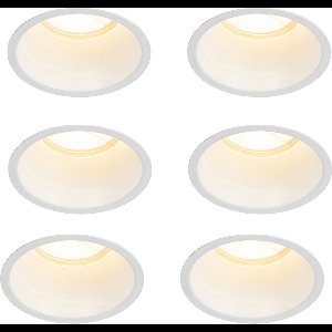 QAZQA dept - Moderne Inbouwspot - 6 stuks - Ø 10.5 cm - Wit - Woonkamer | Slaapkamer | Keuken