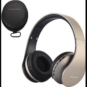 PowerLocus P1 Bluetooth Koptelefoon – Draadloos – Over Ear – Met Microfoon – Inklapbaar - incl. Hoes – Goud