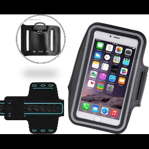 Hardloop Telefoonhouder Zwart - Universele Sportband Armband voor Smartphones tot 5.7 inch