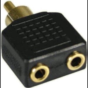 Deltaco AA-5 Verloop RCA (Male) <-> 2x 3.5mm monojack (Female)