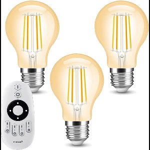 Milight Dual White 3 smart filament lampen met afstandsbediening - 7W - E27 fitting - A60 model amberkleurig - Smart lamp