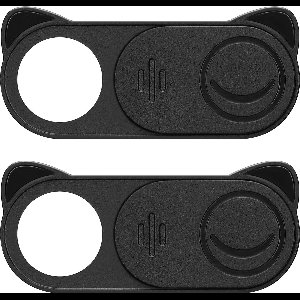 kwmobile camera cover 2x set - Camera schuifje voor laptop, telefoon of tablet - Webcam cover in zwart