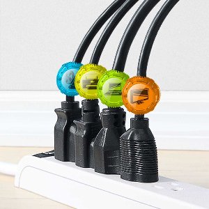 Jumbo Cord Identifiers - Set van 5 stuks - Groen - Blauw - Paars - Oranje - Geel